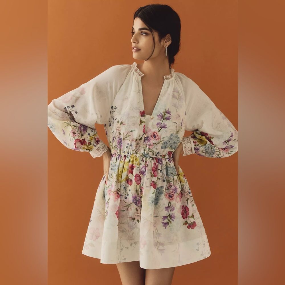 New Anthropologie Let Me Be V-Neck A-Line Mini Dress Size S